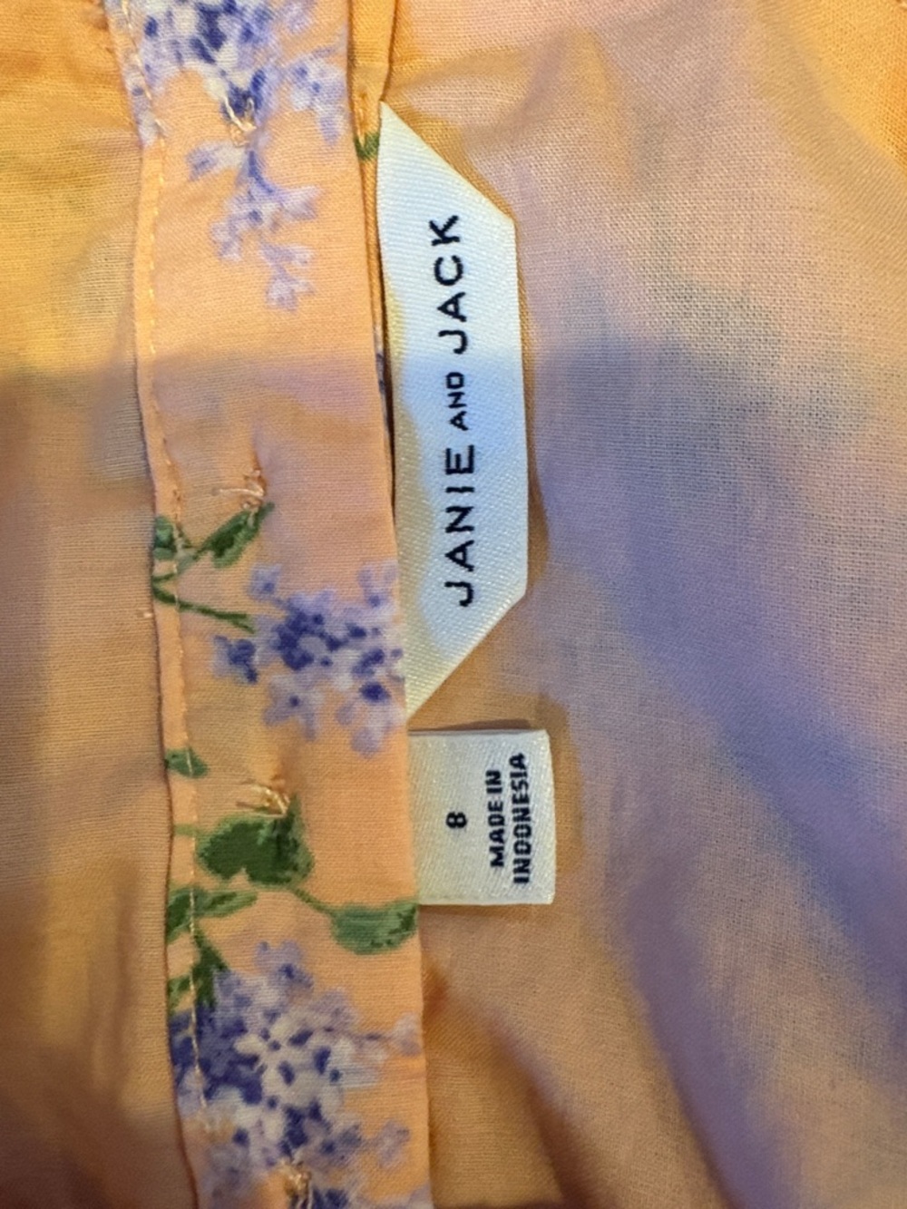 Janie and Jack Peach Floral Girls' Sundress - Picture 6 of 7